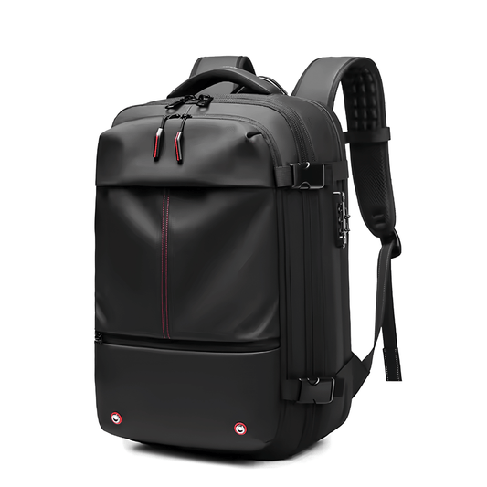 5-in-1 Smart Travel Backpack Set – Backpack, Neck Pillow, Eye Mask, Vacuum Pump & Compression Bag
