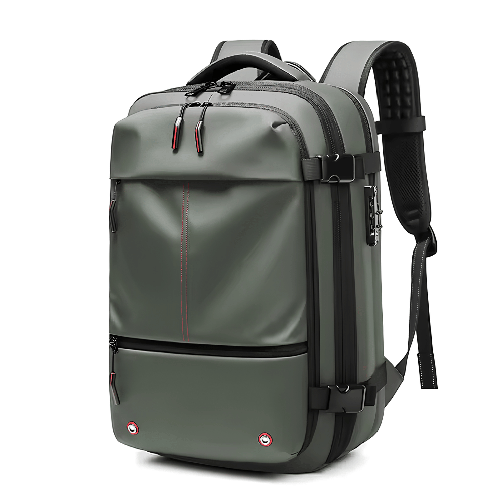 5-in-1 Smart Travel Backpack Set – Backpack, Neck Pillow, Eye Mask, Vacuum Pump & Compression Bag